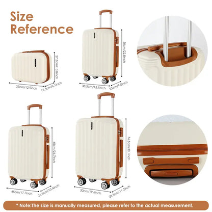 Large Capacity Multi-Piece Luggage Set, Scratch-Resistant Hard Shell Suitcase with TSA Lock for Outdoor Travel