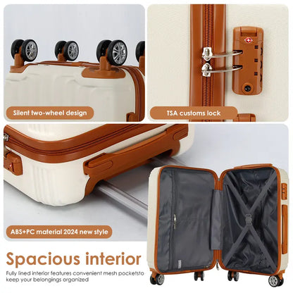 Large Capacity Multi-Piece Luggage Set, Scratch-Resistant Hard Shell Suitcase with TSA Lock for Outdoor Travel