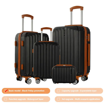 Large Capacity Multi-Piece Luggage Set, Scratch-Resistant Hard Shell Suitcase with TSA Lock for Outdoor Travel