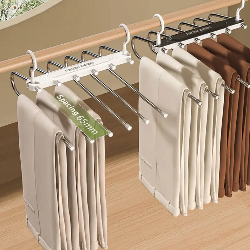 6 Layer Pants Hanger, Space Saving Closet Organizer