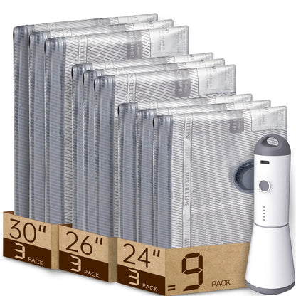 Carry-on Vacuum Compression Bags Set with Wireless Pump, 15 PCS