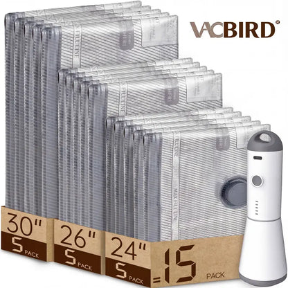 Carry-on Vacuum Compression Bags Set with Wireless Pump, 15 PCS