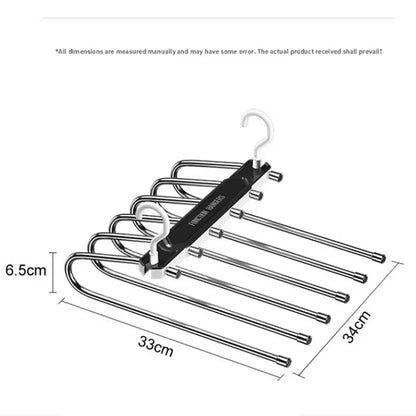 6 Layer Pants Hanger, Space Saving Closet Organizer