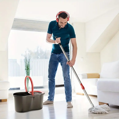 Efficient Floor Cleaning Mop Set with Bucket, 3 Microfiber Heads & 360° Rotatable Design