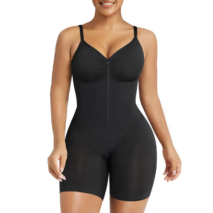 Soft Stretch Women Body Shaper Zip Up Tummy Control Daily Wear Shapewear