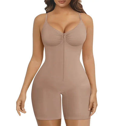 Soft Stretch Women Body Shaper Zip Up Tummy Control Daily Wear Shapewear