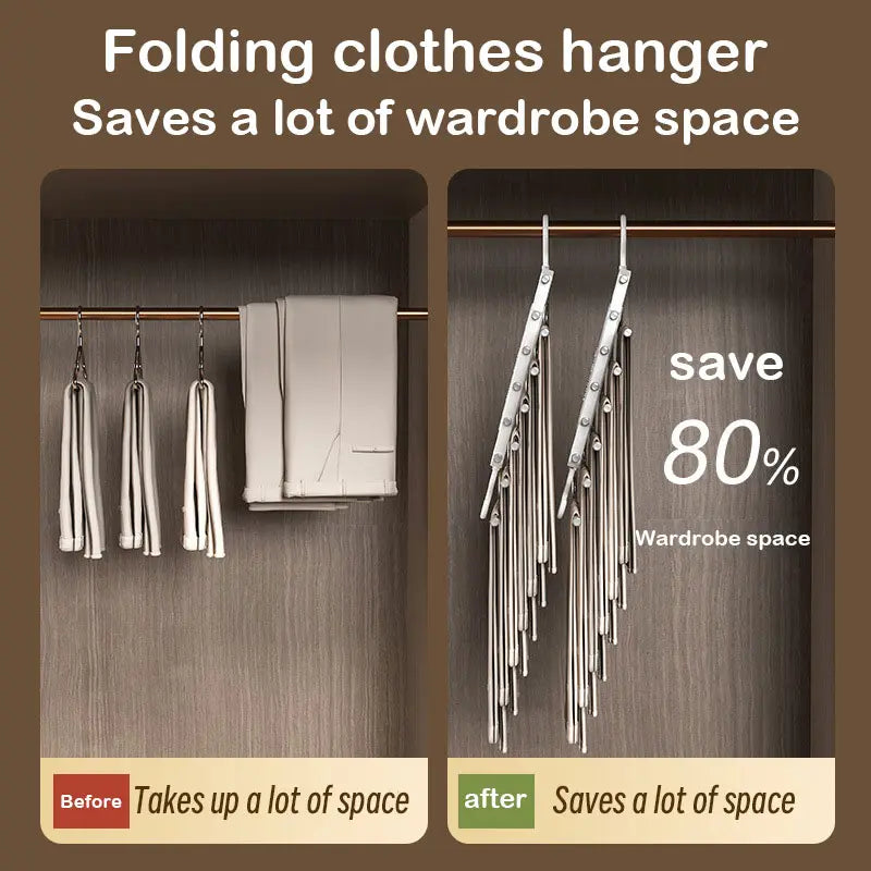 6 Layer Pants Hanger, Space Saving Closet Organizer