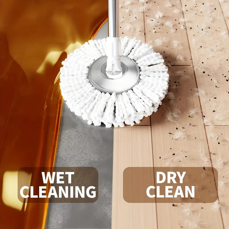 Efficient Floor Cleaning Mop Set with Bucket, 3 Microfiber Heads & 360° Rotatable Design
