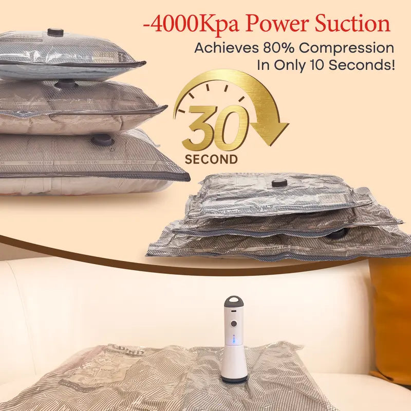 Carry-on Vacuum Compression Bags Set with Wireless Pump, 15 PCS