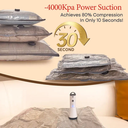 Carry-on Vacuum Compression Bags Set with Wireless Pump, 15 PCS