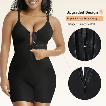 Soft Stretch Women Body Shaper Zip Up Tummy Control Daily Wear Shapewear