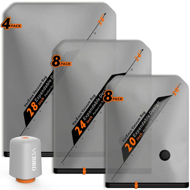 Carry-on Vacuum Compression Bags Set with Wireless Pump, 15 PCS