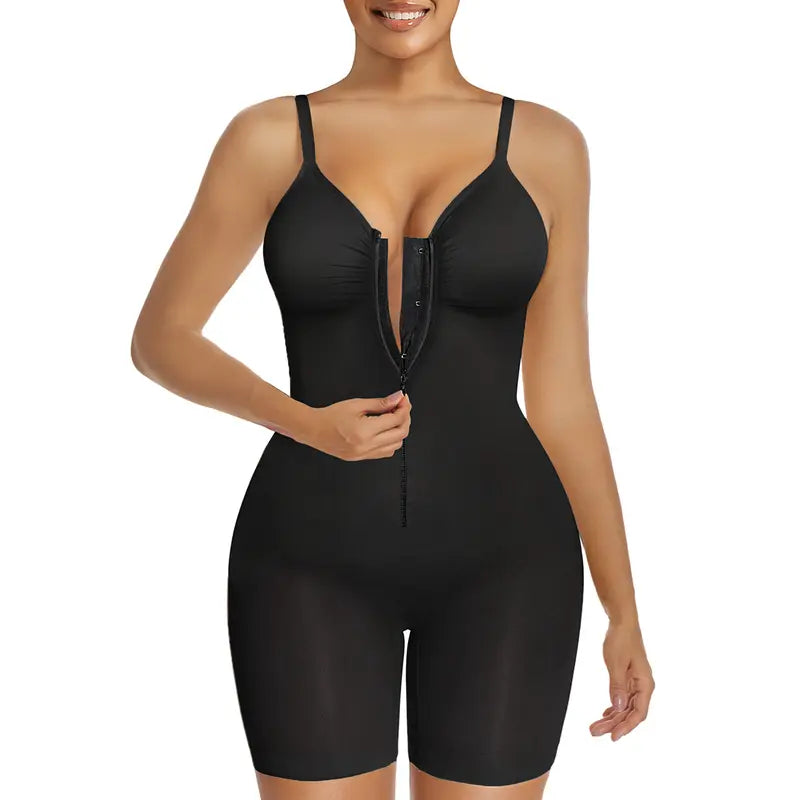 Soft Stretch Women Body Shaper Zip Up Tummy Control Daily Wear Shapewear