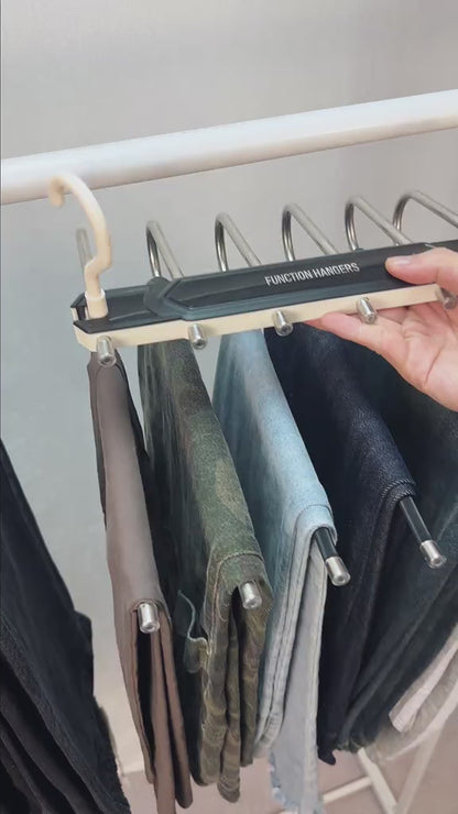 6 Layer Pants Hanger, Space Saving Closet Organizer